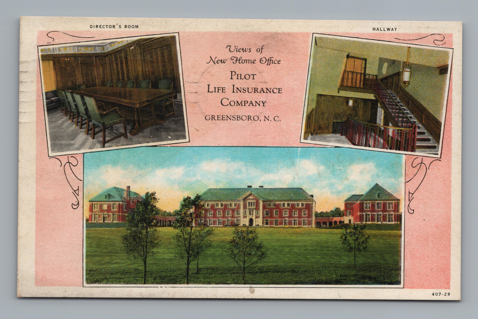Postcard Pilot Life Insurance Co. View of New Office Greensboro N.C. *A3920