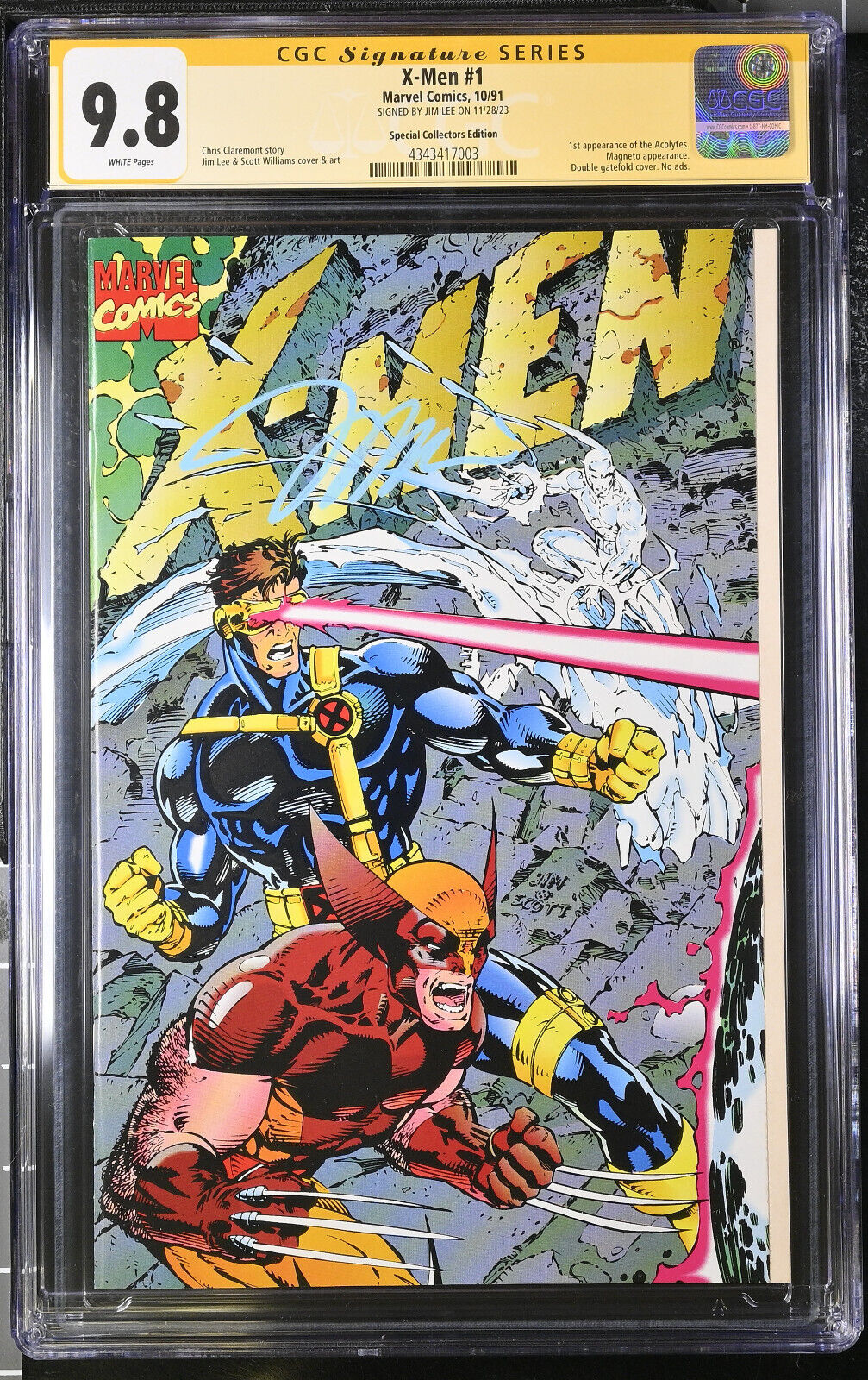 X-MEN #1 Special Edition Gate Fold , CGC 9.8 SS SIGNED BY JIM LEE 4343417003