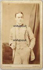 CDV NEWBURY YOUNG GENTLEMAN BY HAWKER ANTIQUE FASHION PHOTO LIGHT SUIT  picture