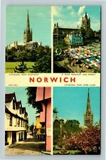 Norwich UK- United Kingdom, General Greeting, Split Frame, Vintage Postcard picture