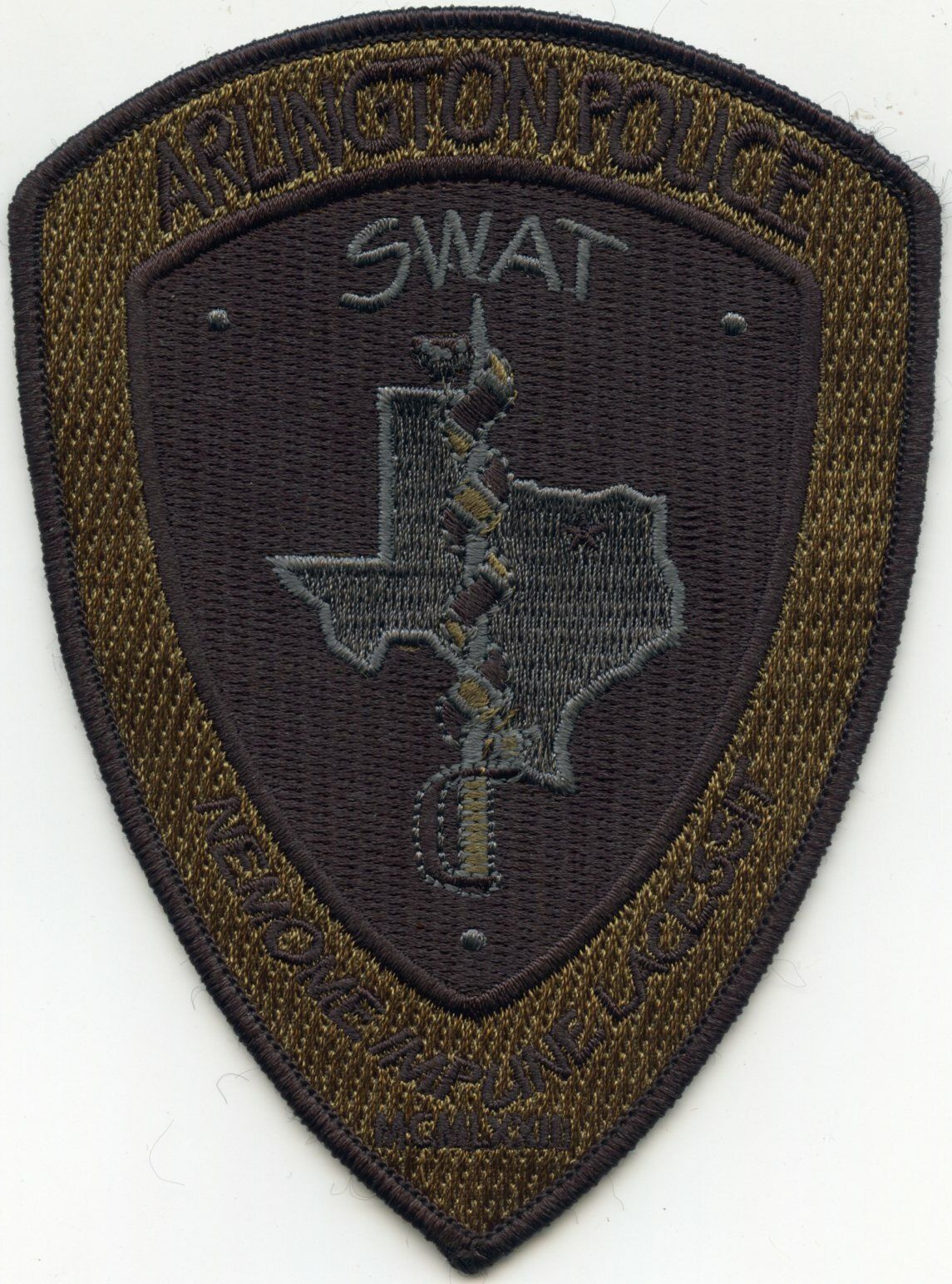 ARLINGTON TEXAS TX subdued green SWAT POLICE PATCH