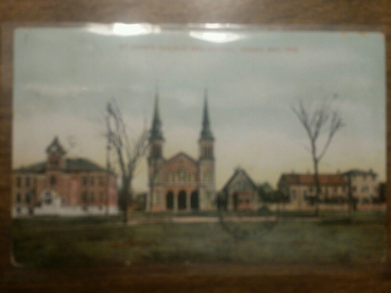 St. John\'s Church And School Green Bay Wis. Postcard