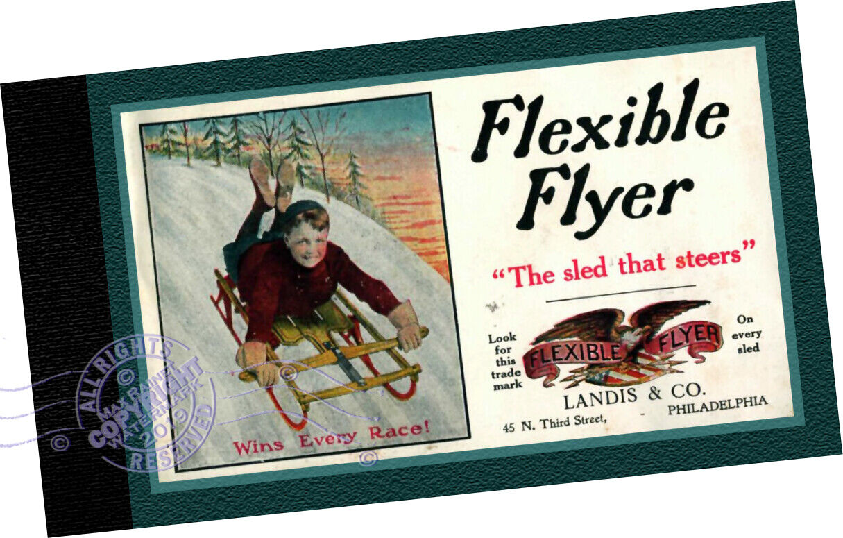 Landis + Co 1910 CATALOG Flexible Flyer Sled that Steers Sleighs Coasting racers