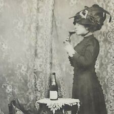 Cafe Martin New York City 1910s Woman Fur Rug Rocking Chair Stereoview J205 picture