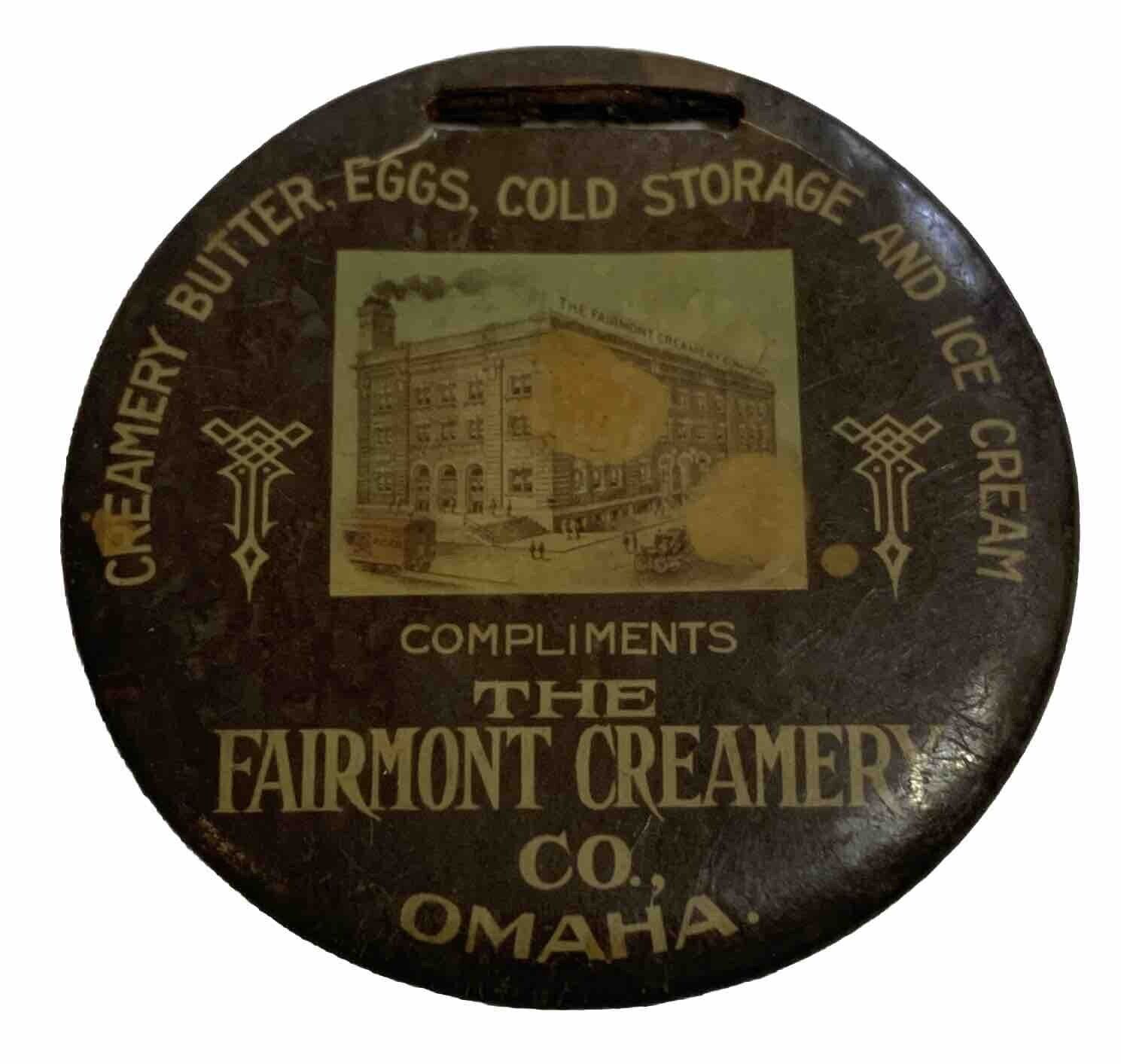 Vintage Fairmont Creamery Omaha Nebraska Early Ribbon Button