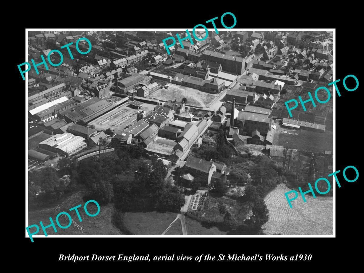 OLD 8x6 HISTORIC PHOTO OF BRIDPORT DORSET ENGLAND VIEW OF ST MICHAELS ca1930