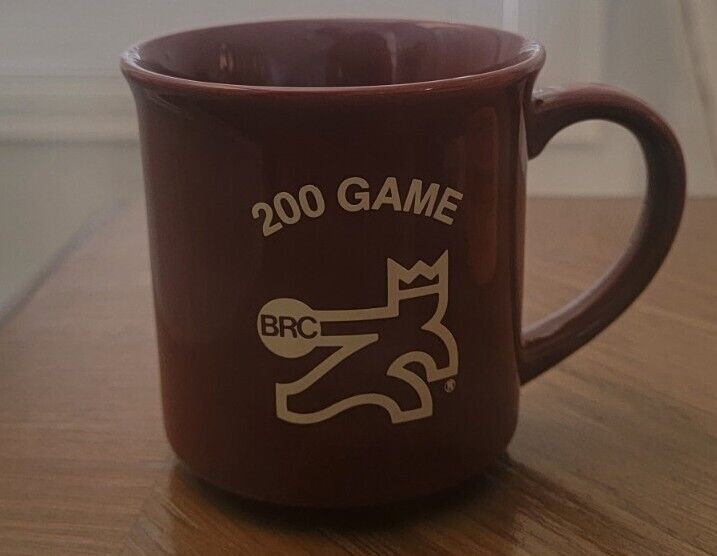 Vintage BRC 200 Game Brunswick Recreation Bowling Center Mug Brown EUC