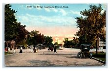 Postcard Belle Isle Bridge approach, Detroit, Michigan 1923 J61 picture