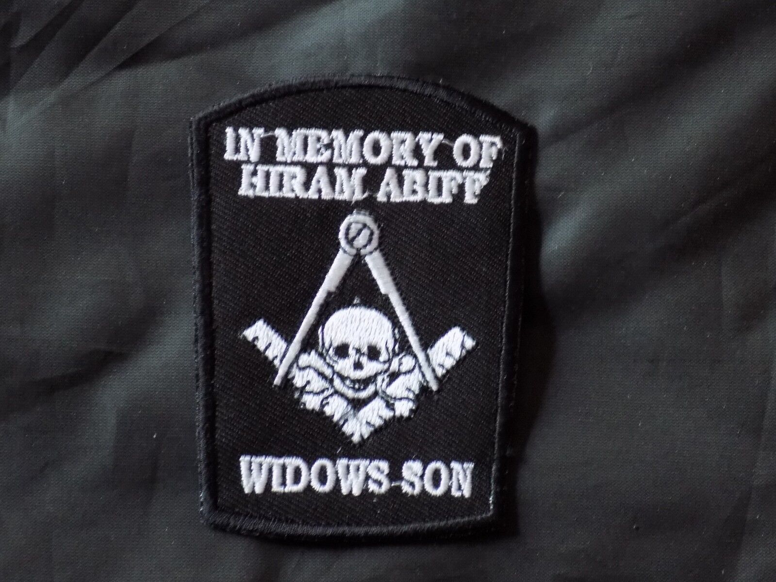Masonic Hiram Abiff Black White Patch Square Compass Iron Sew Fraternity NEW