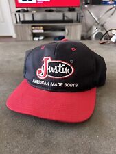 Vintage Justin American Made Boots Baseball Cap Snapback Hat Made in USA Retro picture