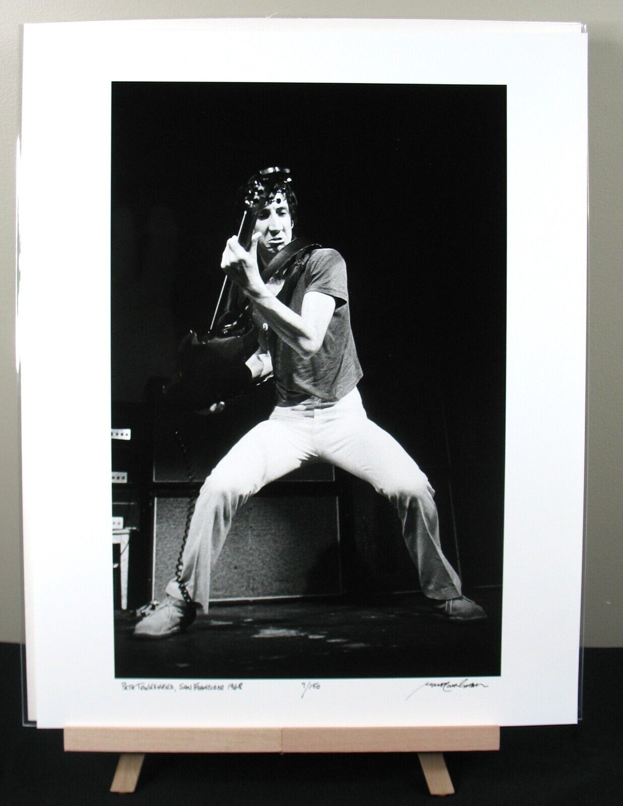 Pete Townshend The Who Large Format 16x20 BW 1968 Baron Wolman Signed 7/150 LE