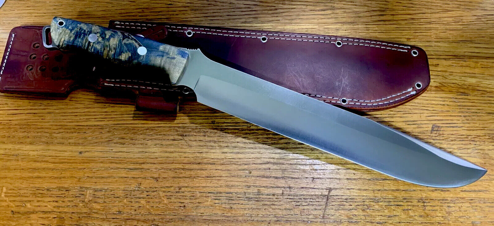 Bark River Knives Bravo III CPM 3V with Beautiful Wood Scales & Leather Sheath