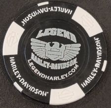 LEGEND HD - WASHINGTON (Black/White) Harley Davidson Poker Chip (CLOSED) picture