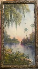 1930s W.C. Addison Florida Souvenir Tourist Painting picture