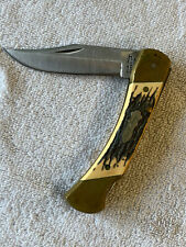 RARE Uncle Henry Schrade USA LB8 Papa Bear Antler Locking & Folding XL Knife picture