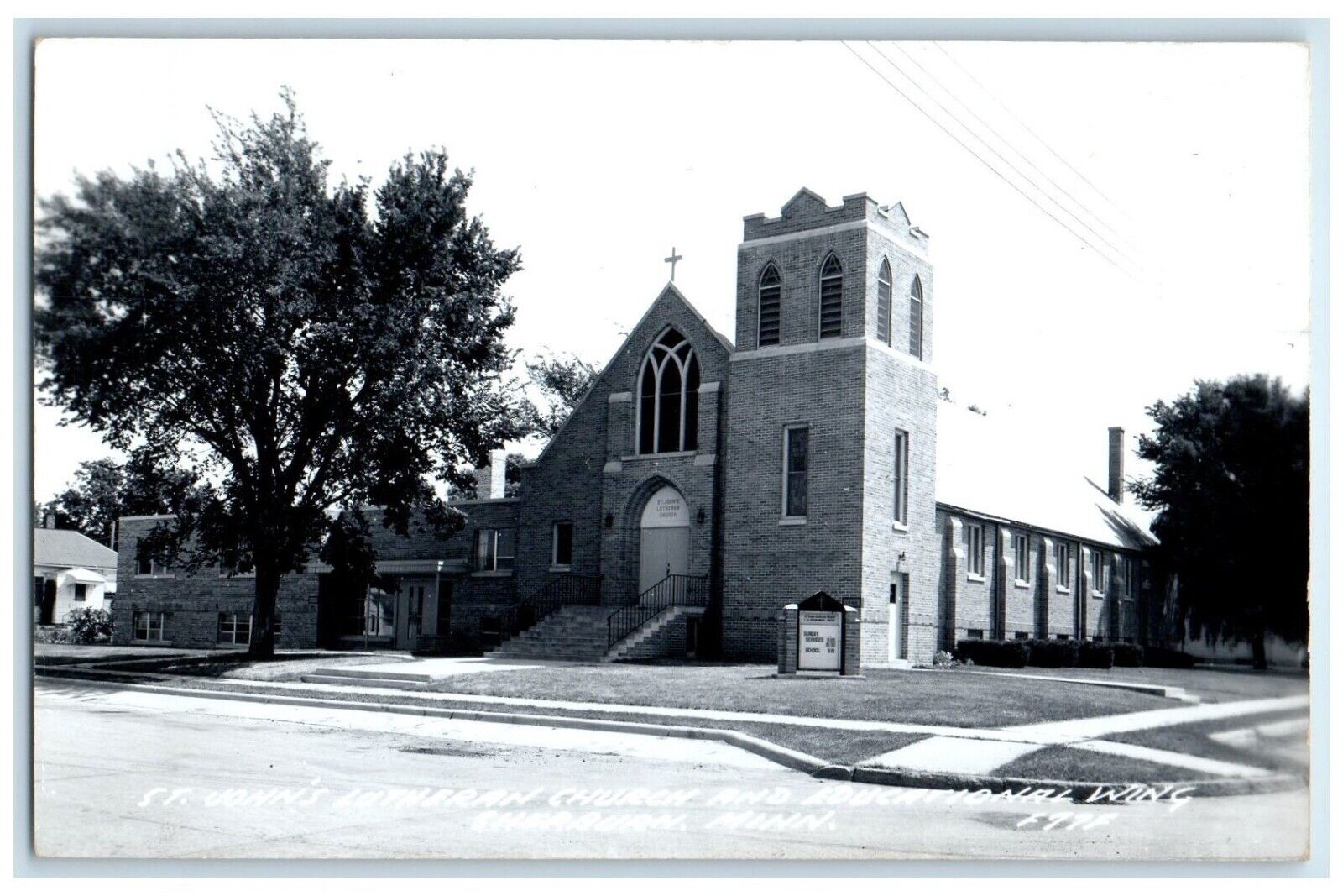 St. John\'s Lutheran Church Educational Wing Shoreham MN RPPC Photo Postcard