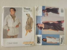 Vintage Vogue Sewing Patterns DKNY Calvin Klein Dress Jacket Parka Lot of 2 picture