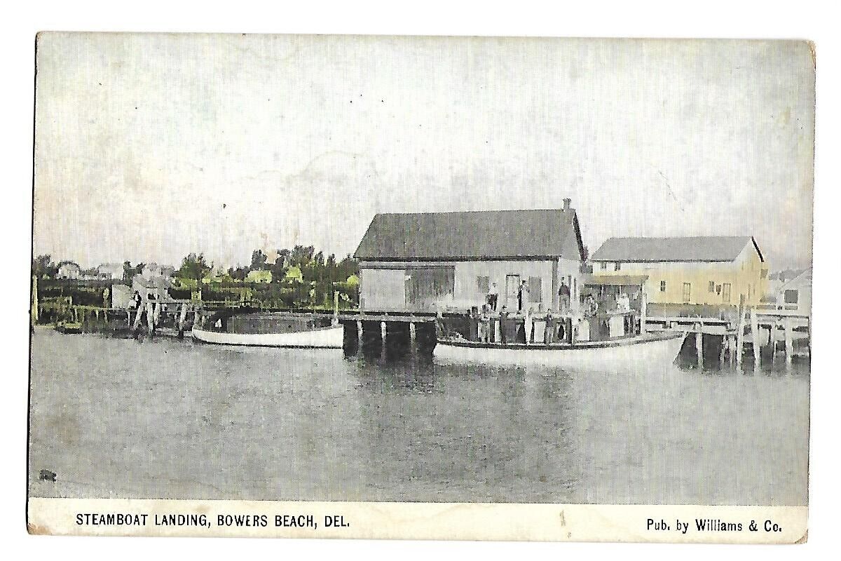 postcard (not rppc)bowers beach, de. steamboat landing 1900's