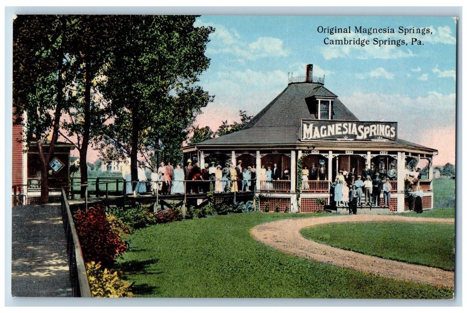 Cambridge Springs Pennsylvania PA Postcard Original Magnesia Springs c1930\'s