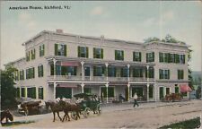 Horse Carriage,Old Cars,Active Scene,American House Richford, Vermont Postcard picture