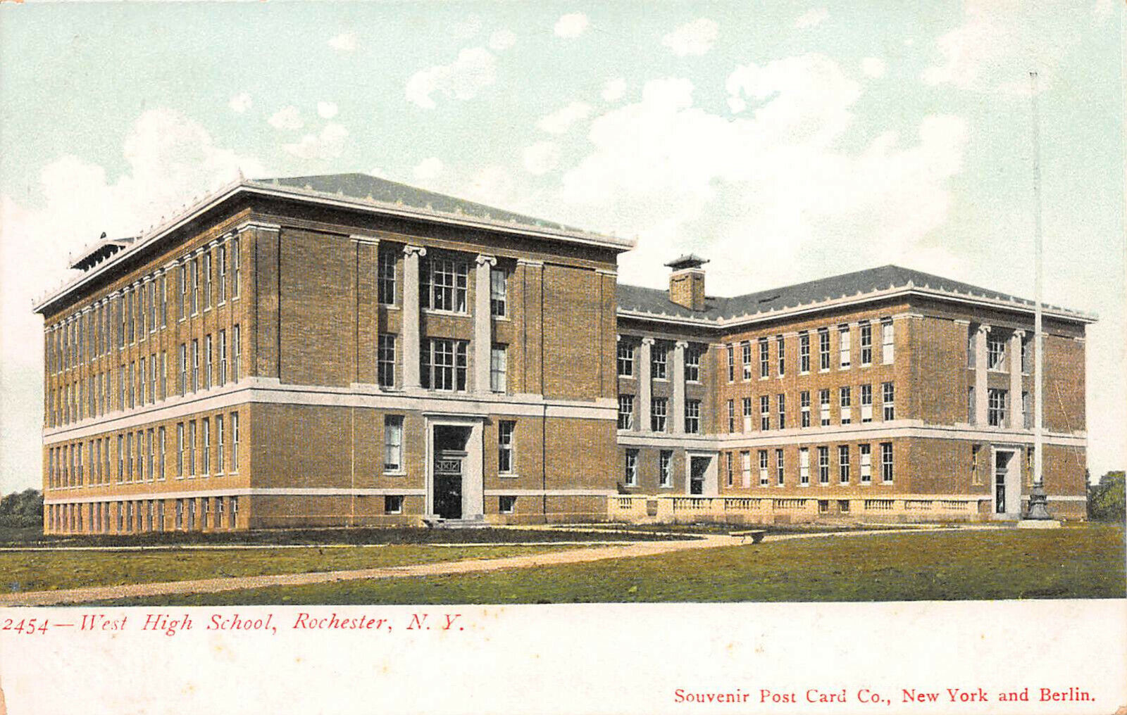 West High School, Rochester, New York, Early Postcard, Unused 