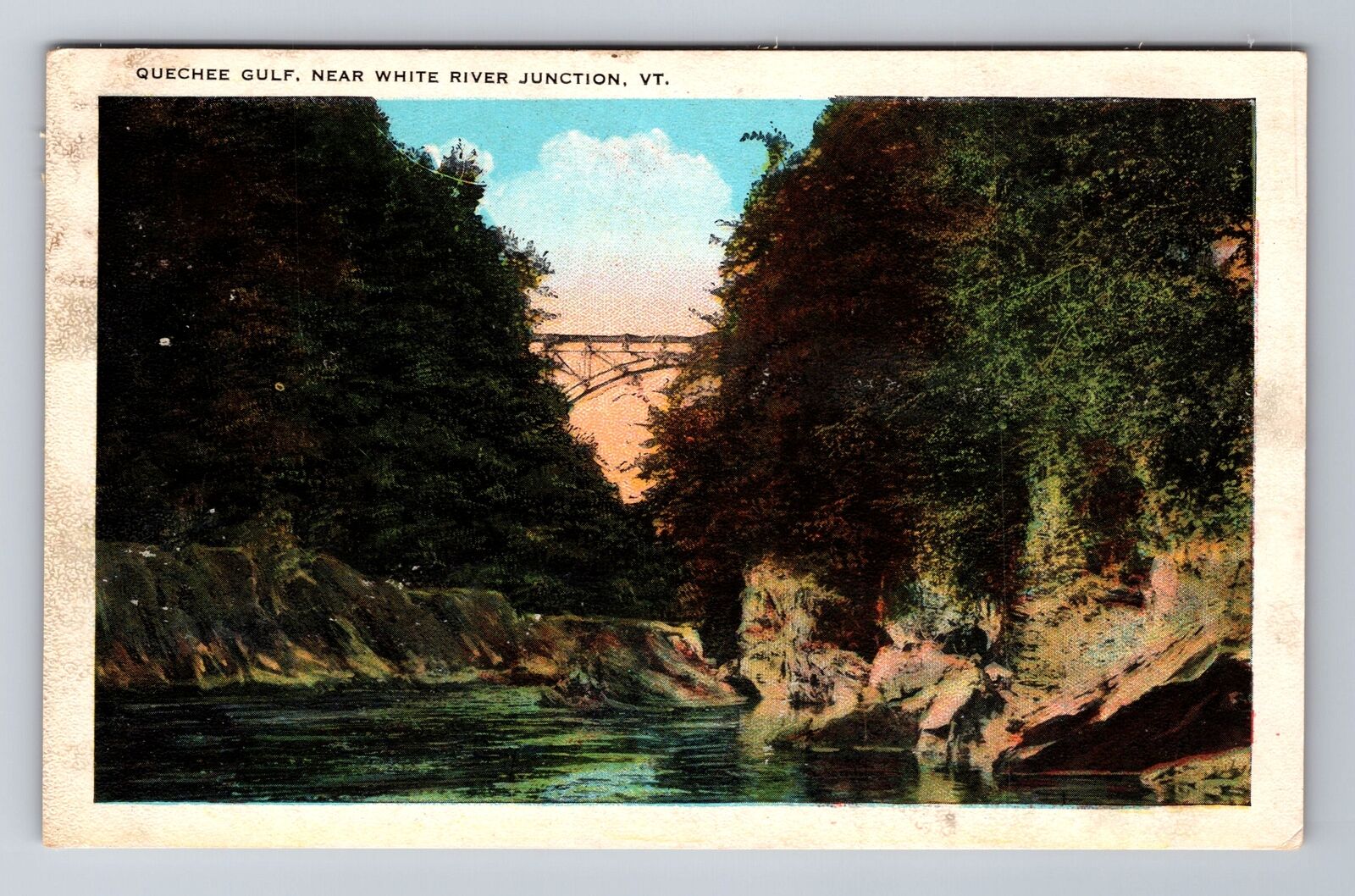 White River Junction VT-Vermont, Quechee Gulf, Antique Souvenir Vintage Postcard