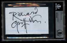 Richard Griffiths d2013 signed auto 3x5 cut Vernon Dursley in Harry Potter  BAS picture