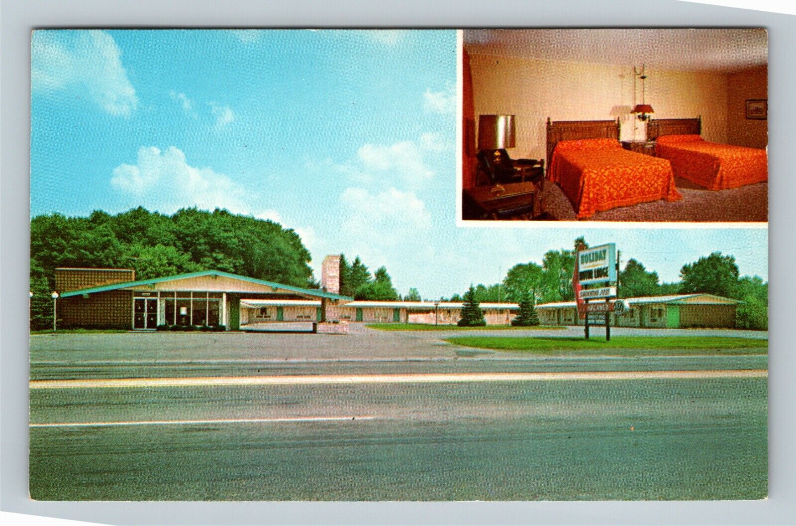 Williamsville NY, Holiday Motor Lodge, Advertising, Chrome New York Postcard