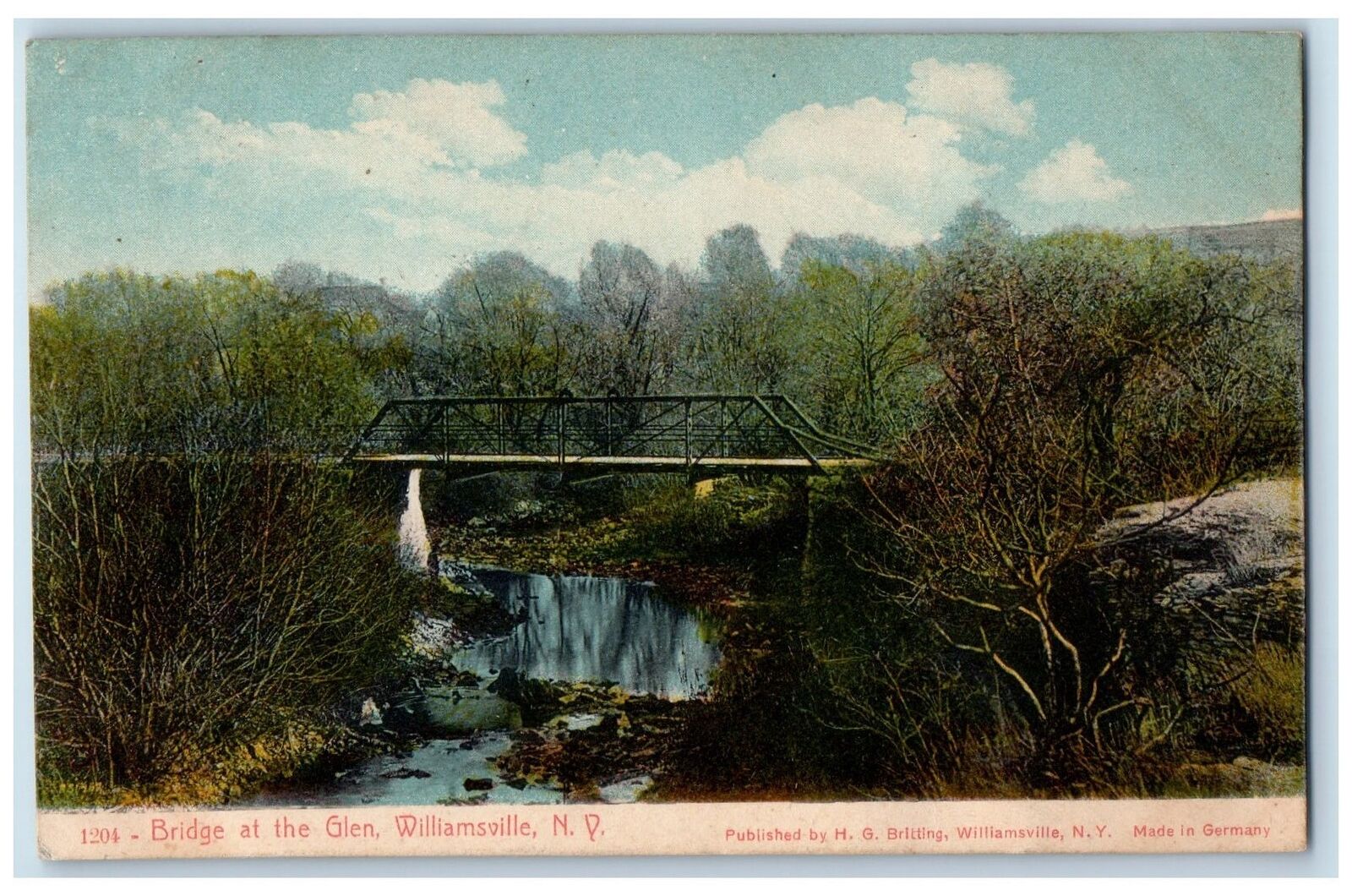 1909 Bridge At The Glen Side View Bridge Williamsville New York NY Postcard