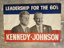 1960 John F Kennedy Lyndon Johnson Campaign Large POLITICAL  Poster JFK LBJ picture