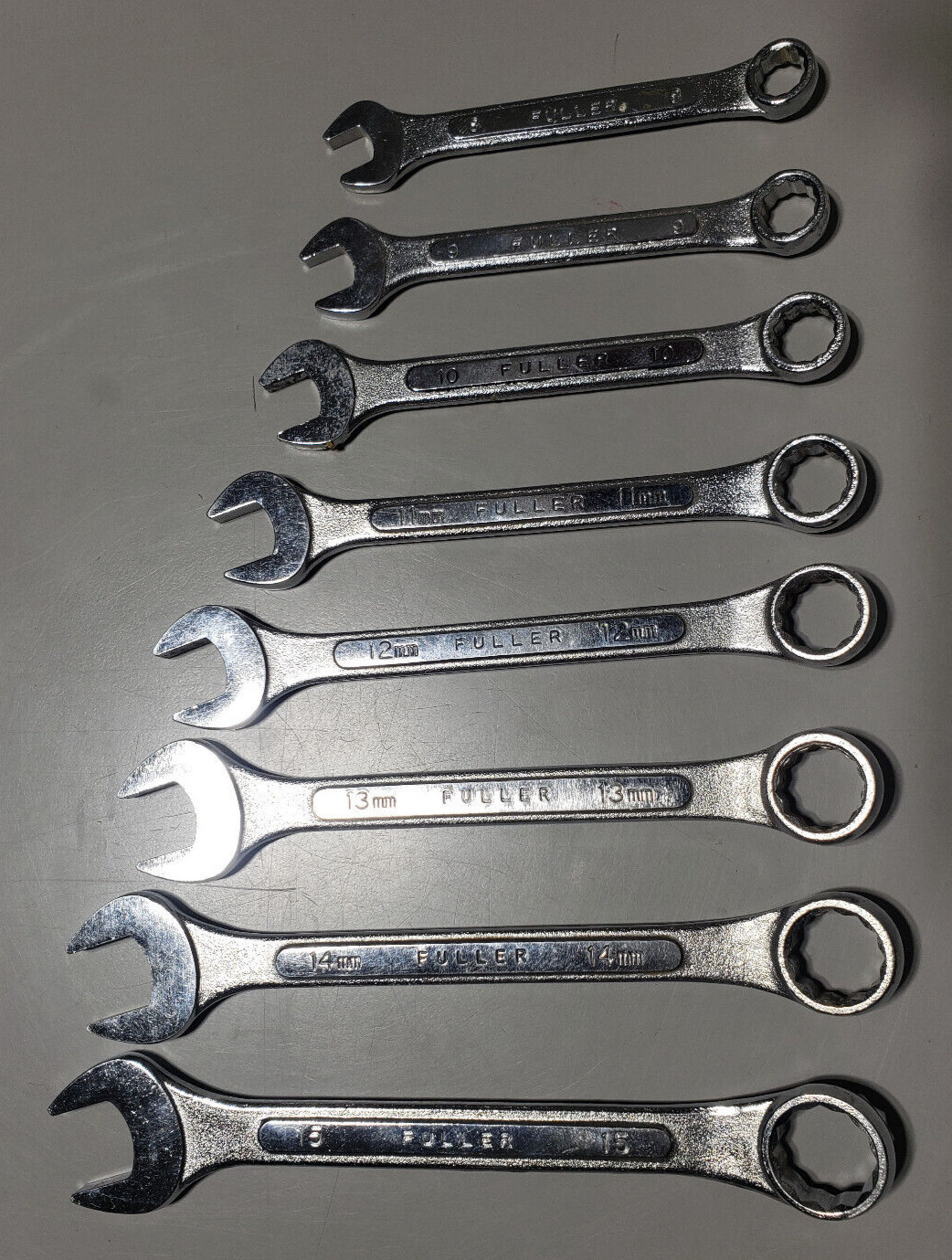 Fuller Combo Wrench Set 8 pc Metric 8-15mm -USED- Made In Japan - Combination