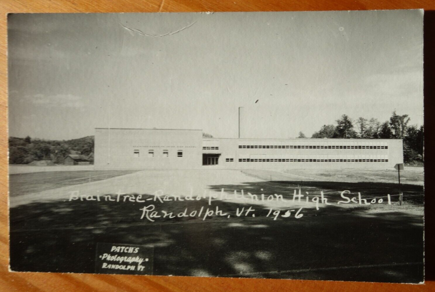 Braintree-Randolph Union High School, Randolph VT 1956 real photo postcard