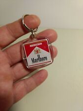 Vintage Collectible Marlboro Cigarettes Plastic 1.5 Inch Square Keychain NOS picture