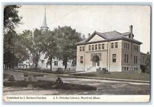 1920 J. V. Fletcher Library Westford Massachusetts MA Posted Vintage Postcard picture