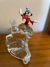 Disney SORCERER MICKEY MOUSE FANTASIA Franklin Mint CRYSTAL Figurine picture
