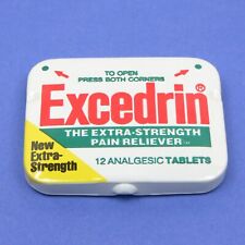 VINTAGE 1980 BRISTOL-MYERS EXCEDRIN EXTRA-STRENGTH PAIN RELEIVER EMPTY TIN picture