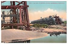 Bakersfield CA Vintage Postcard Railroad Train Cars Oil Well Pump Edw H Mitchell picture