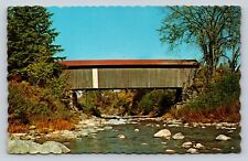 The Scott Covered Bridge JEFFERSONVILLE Vermont Vintage Postcard A74 picture
