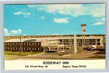 Seguin TX, Rodeway Inn Motel, Bird's Eye View, Chrome Texas Postcard picture