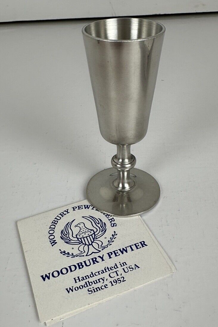 Pewter  Cordial Woodbury  CT Handcrafted Satin Finish 4 Ins. Tall New No Box