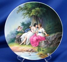ANTIQUE HAND-PAINTED ISLE OF LESBOS LOVERS & CUPID 9.25