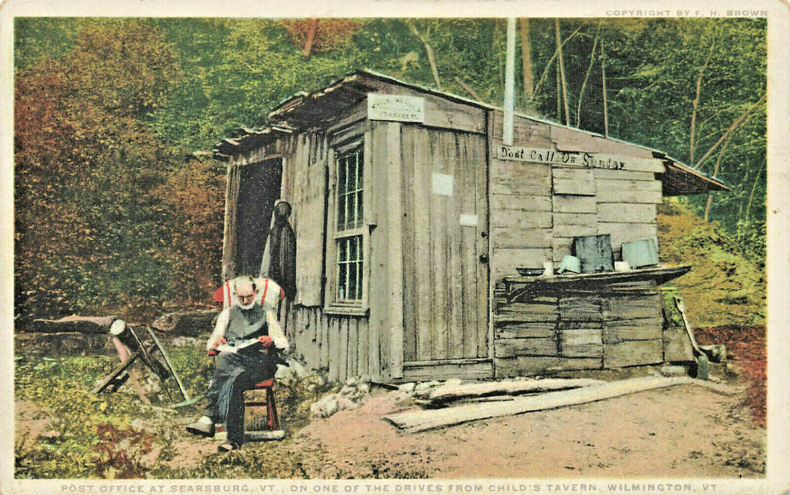 POST OFFICE Shack @ Searsburg Vermont; Phostint RPPC; Postcard, Mint