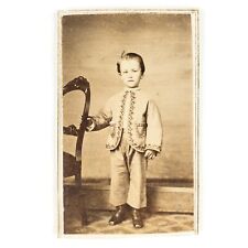 Plainfield New Jersey Boy CDV Photo c1865 Civil War Era Tax Stamp Child NJ D1317 picture