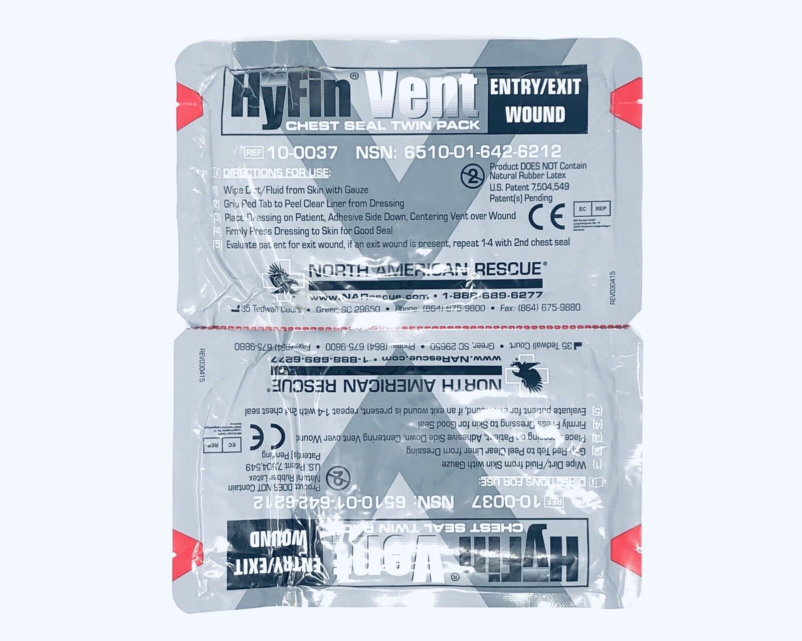 NAR Hyfin Chest Seal Twin Pack (North American Rescue) Expirations 2022-2023