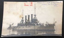 1907 Rppc USS Missouri Battleship Military Early Roxbury Station Cancel Postcard picture