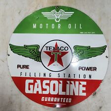 TEXACO FILLING STATION 30 INCHES ROUND ENAMEL SIGN picture