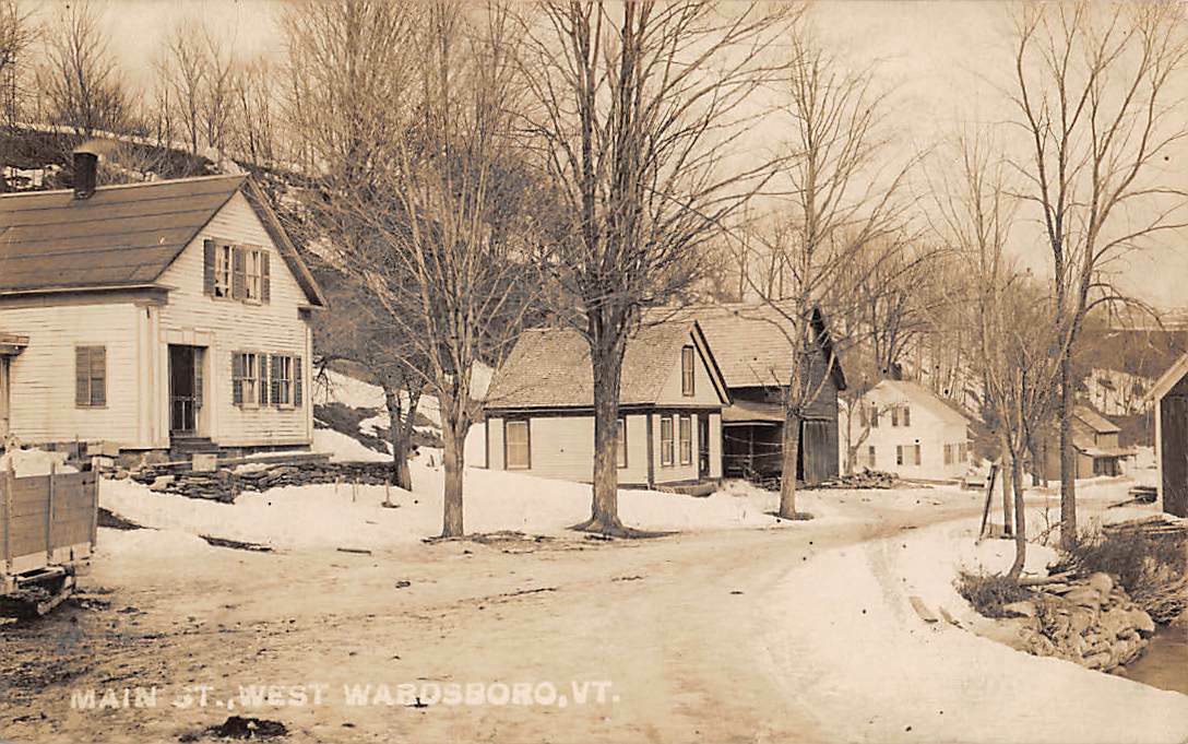 WEST WARDSBORO, VT ~ MAIN STREET & HOMES, REAL PHOTO PC ~ used 1911