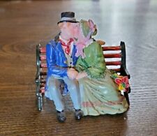 Lemax Holiday Snow Village People Figurines Christmas Kissing Couple on Bench picture
