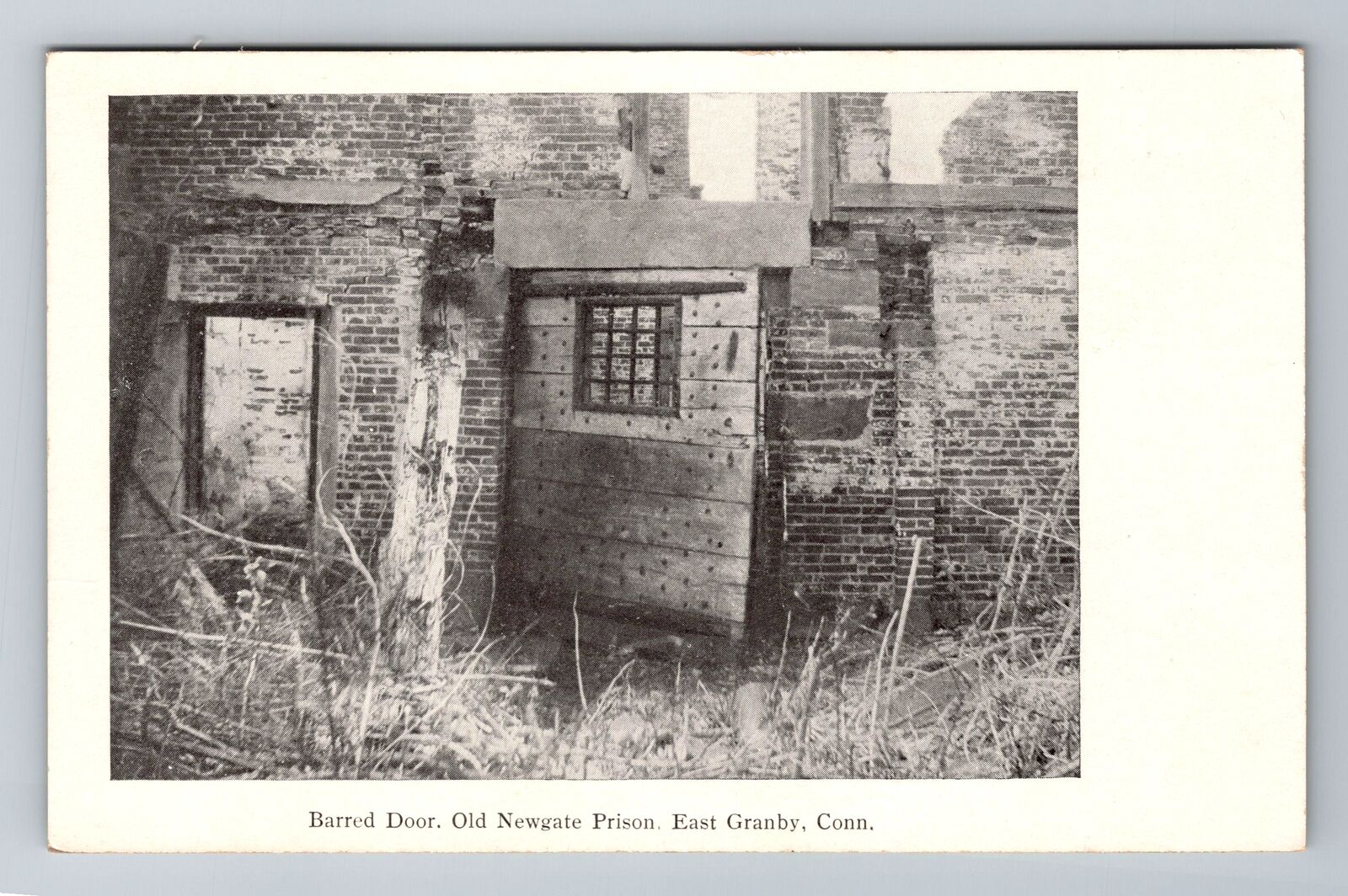 East Granby CT-Connecticut, Barred Door, Old Newgate Prison, Vintage Postcard