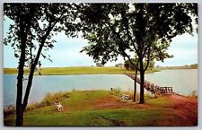 Fairfield Iowa Walton Lake & Golf Course Scenic Waterway Chrome Postcard picture